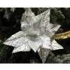 DOMMIO Poinsetie květ - zápich textilní, průměr 25 cm, 6 ks, třpytivá stříbrná DOMMIO Poinsetie květ - zápich textilní, průměr 25 cm, 6 ks, třpytivá stříbrná