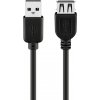 Kábel USB 2.0 A-A M/F 1.8m, High Speed, predlžovací, čierny, LC Kábel USB 2.0 A-A M/F 1.8m, High Speed, predlžovací, čierny, LC