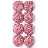 Gule MagicHome Vianoce, 8 ks, 6 cm, červené s bielym ornamentom, na vianočný stromček Gule MagicHome Vianoce, 8 ks, 6 cm, červené s bielym ornamentom, na vianočný stromček