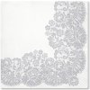 TaT servítky Lacy Frame Silver 33x33cm