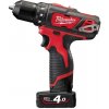 MILWAUKEE M12 BPD-402C AKU KOMPAKTNÝ VŔTACÍ SKRUTKOVAČ S PRÍKLEPOM 4933441935