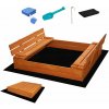 Detské drevené pieskovisko s poklopom a lavičkami Baby Mix 120x120 cm Detské drevené pieskovisko s poklopom a lavičkami Baby Mix 120x120 cm
