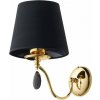 Svietidlo ACHAJA 1P, nástenné , E27 max. 60W, kov, mosadz, čierne tienidlo Svietidlo ACHAJA 1P, nástenné , E27 max. 60W, kov, mosadz, čierne tienidlo