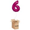 HeliumKing Balónový box Narodeninové číslo 6 ružový 86 cm