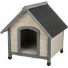 NATURA búda pre psa so sedlovou strechou - šedá - M NATURA búda pre psa so sedlovou strechou - šedá - M