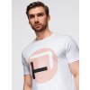 Ombre Men's t-shirt with large print - white biela | červená L Ombre 5907064522224 Ombre Men's t-shirt with large print - white biela | červená L Ombre 5907064522224