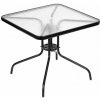 MultiGarden SC-073A Záhradný sklenený stolík 80 x 80 cm, s otvorom na slnečník, čierny MultiGarden SC-073A Záhradný sklenený stolík 80 x 80 cm, s otvorom na slnečník, čierny