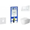 Geberit Duofix - Modul na závesné WC s tlačidlom Sigma30, biela/lesklý chróm + Duravit ME by Starck - WC a doska, Rimless, SoftClose 111.300.00.5 NM5