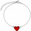 Stříbrný náramek se Swarovski® Crystals srdce červené Stříbrný náramek se Swarovski® Crystals srdce červené