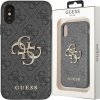 Guess iPhone X / XS sivý tvrdý kryt s veľkým logom 4G Metal