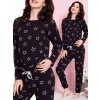 Bright like a star - dámske pyžamo s hviezdami XL Čierna Dlhé Bright like a star - dámske pyžamo s hviezdami XL Čierna Dlhé