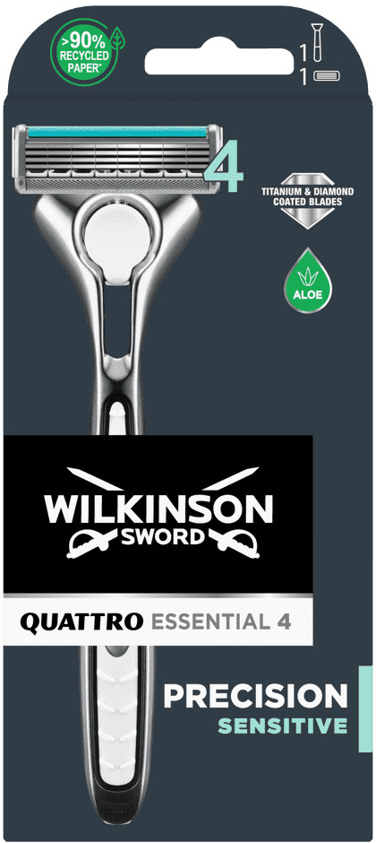Wilkinson Sword Quattro Titanium Sensitive + 1 ks hlavice