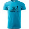 Eat sleep play - šach - Klasické pánske tričko vyššej gramáže - XL ( Svetlý tyrkys ) Eat sleep play - šach - Klasické pánske tričko vyššej gramáže - XL ( Svetlý tyrkys )