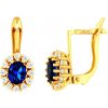iBrill Zlaté štýlové náušnice s kráľovsky modrým krištáľom 46173 iBrill Zlaté štýlové náušnice s kráľovsky modrým krištáľom 46173