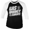 Tričko 3/4 Gas Monkey Garage Tire Tracks Baseball - čierne-biele, XXL Tričko 3/4 Gas Monkey Garage Tire Tracks Baseball - čierne-biele, XXL