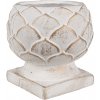 Keramický kvetináč v bielom farebnom prevedení so zlatým patinovaním v tvare šišky na podstavci 18 x 17 cm Clayre & Eef 44428 Keramický kvetináč v bielom farebnom prevedení so zlatým patinovaním v tvare šišky na podstavci 18 x 17 cm Clayre & Eef 44428