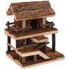 Domek Small Animals dřevěný jednopatrový s kůrou 17x15x20cm Domek Small Animals dřevěný jednopatrový s kůrou 17x15x20cm