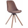Design-Shop Otočná stolička Troyes - zamat, drevené nohy natura - Hnedá Design-Shop Otočná stolička Troyes - zamat, drevené nohy natura - Hnedá