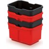 PROSPERPLAST Sada 4 plastových boxov na náradie TITAN BOX 156x110x195 čierne/červené PROSPERPLAST Sada 4 plastových boxov na náradie TITAN BOX 156x110x195 čierne/červené