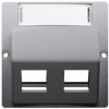 Kryt zásuvky tel/dát. 2xRJ12/RJ45 šikmá strieb. mat.metal. SIMON Basic (simon) Kryt zásuvky tel/dát. 2xRJ12/RJ45 šikmá strieb. mat.metal. SIMON Basic (simon)