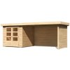 KARIBU ASKOLA 2 drevený domček + prístavok 280 cm vrátane zadnej a bočnej steny (77724) 468 x d 217 cm, natur LG3221 KARIBU ASKOLA 2 drevený domček + prístavok 280 cm vrátane zadnej a bočnej steny (77724) 468 x d 217 cm, natur LG3221