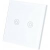 Dotykový vypínač dvojnásobný č.5 sklenený biely LTC Dotykový vypínač dvojnásobný č.5 sklenený biely LTC