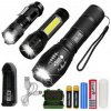 3x LED baterka CREE XM-L T6 a Q5 2x ZOOM a XPE + COB 3x LED baterka CREE XM-L T6 a Q5 2x ZOOM a XPE + COB