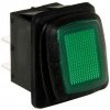 Spínač so zeleným indikátorom, vodotesný 10A 12/24V Lampa