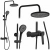 Rea Rebel, sprchový-vaňový set s dažďovou a ručnou sprchovou hlavicou, čierna matná, REA-P2416 Rea Rebel, sprchový-vaňový set s dažďovou a ručnou sprchovou hlavicou, čierna matná, REA-P2416