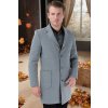 Dewberry PLT8384 MEN'S COAT-STRAIGHT GREY šedá