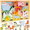 DREVENÁ SKLADAČKA FARMA ZOO ZVIERATÁ MONTESSORI PUZZLE DOSKA 9 KOCIEK DREVENÁ SKLADAČKA FARMA ZOO ZVIERATÁ MONTESSORI PUZZLE DOSKA 9 KOCIEK