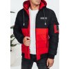 Čierno-červená pánska zimná prešívaná bunda s kapucňou TX5052 2XL Čierno-červená pánska zimná prešívaná bunda s kapucňou TX5052 2XL