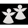 Drevený anjel na zavesenie / na nalepenie - 2 ks 1 (9,5x10 cm) biela Drevený anjel na zavesenie / na nalepenie - 2 ks 1 (9,5x10 cm) biela
