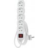EMOS Predlžovací kábel 2 m / 5 zásuviek / s vypínačom / biely / PVC / 1 mm2 P1512 EMOS Predlžovací kábel 2 m / 5 zásuviek / s vypínačom / biely / PVC / 1 mm2 P1512