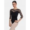 So Danca trikot s čipkou, 3/4 rukávy SL109 čierny