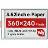 Waveshare 3,52-palcový displej E-Paper (B), 360 x 240, červená/čierna/biela, rozhranie SPI s riadiacou doskou Waveshare 3,52-palcový displej E-Paper (B), 360 x 240, červená/čierna/biela, rozhranie SPI s riadiacou doskou