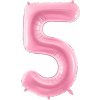 PartyDeco BALÓNIK fóliový číslo 5 ružové 86 cm PartyDeco BALÓNIK fóliový číslo 5 ružové 86 cm