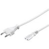 PremiumCord Kabel síťový 230V k magnetofonu 3m, bílý PremiumCord Kabel síťový 230V k magnetofonu 3m, bílý