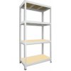 Kovový regál do domácnosti Biedrax 35 x 75 x 180 cm, biely - 4 police MDF, 275kg Kovový regál do domácnosti Biedrax 35 x 75 x 180 cm, biely - 4 police MDF, 275kg