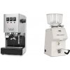 Gaggia Classic E24 BC, stainless steel + Ascaso H64, white Gaggia Classic E24 BC, stainless steel + Ascaso H64, white
