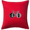 Narodeniny 40 rokov na bicykli - Vankúš 50x50 - 50x50 - Vrátane výplne ( Červená ) Narodeniny 40 rokov na bicykli - Vankúš 50x50 - 50x50 - Vrátane výplne ( Červená )