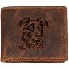 WILD Kožená pánska peňaženka bez pracky - hnedá - Border Kólia WILD Kožená pánska peňaženka bez pracky - hnedá - Border Kólia