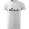 EKG bagr - Klasické pánske tričko vyššej gramáže - XS ( Biela ) EKG bagr - Klasické pánske tričko vyššej gramáže - XS ( Biela )