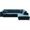 Devichy zamatová rozkladacia rohová pohovka Rothe pravý roh Tmavo modrá