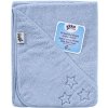 XKKO Organic BIO Bavlnená froté osuška s kapucňou 90x90 Baby Blue Stars