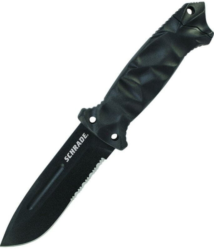 Schrade SCHF40 Fixed Blade, High Carbon Steel, Powder Coated Blade, Metal Butt Cap, Ballis