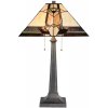 Clayre & Eef Béžovo-hnedá stolná lampa Tiffany Silvia - 45*45*80 cm E27/max 2*60W - Clayre & Eef Clayre & Eef Béžovo-hnedá stolná lampa Tiffany Silvia - 45*45*80 cm E27/max 2*60W - Clayre & Eef