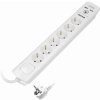 Predlžovací kábel s prepäťovou ochranou a vypínačom, 6 schuko zásuviek, 2xUSB , 3x1mm2, 3m Predlžovací kábel s prepäťovou ochranou a vypínačom, 6 schuko zásuviek, 2xUSB , 3x1mm2, 3m