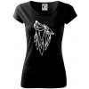Geometria - vlk - vyjúci - Dámske tričko Pure - M ( Čierna ) Geometria - vlk - vyjúci - Dámske tričko Pure - M ( Čierna )