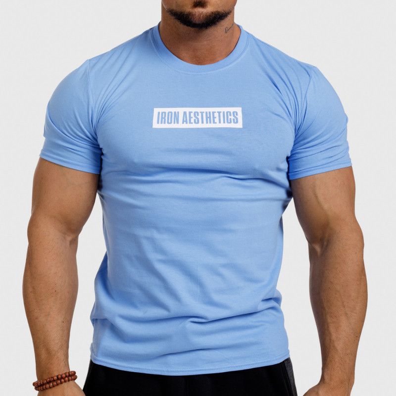 Iron Aesthetics pánske Fitness tričko Boxed modré